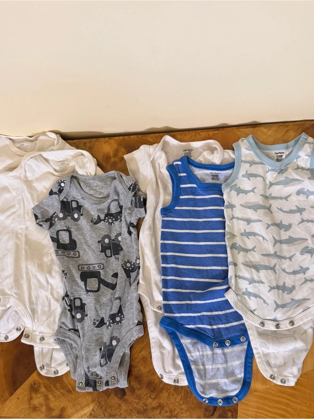 Baby Jumpsuit Bundle 6-9M Blue Boy Sharks Tractor Farm